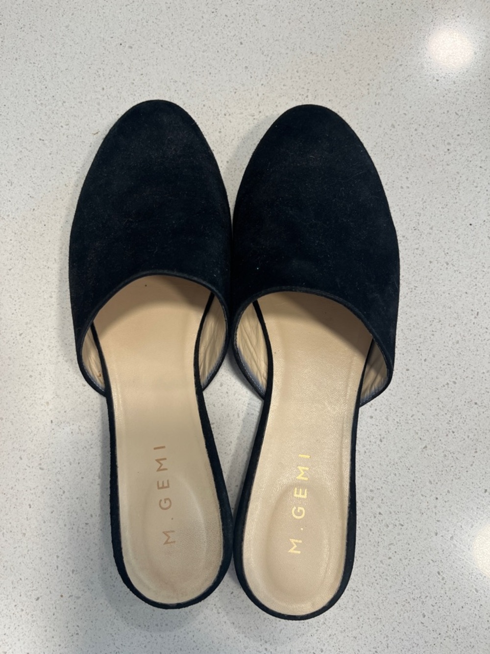 M. Gemi Black Suede Slip-On Mules | Women’s 40.5